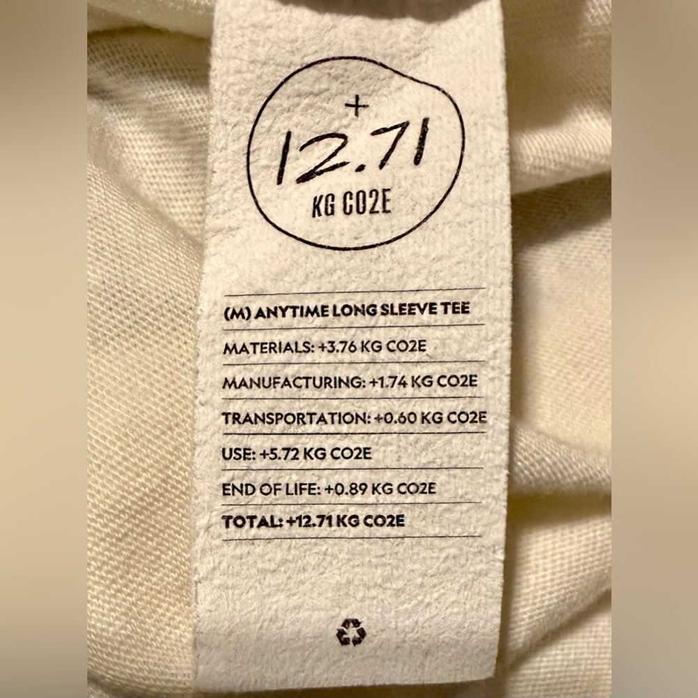 Allbirds Merino Wool Blend Long Sleeve Tee Cream Pocket Soft Men’s S - Picture 9 of 11